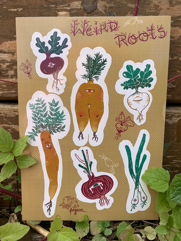 Weird Roots | A6 vinyl sticker sheet - by Kamila Krol