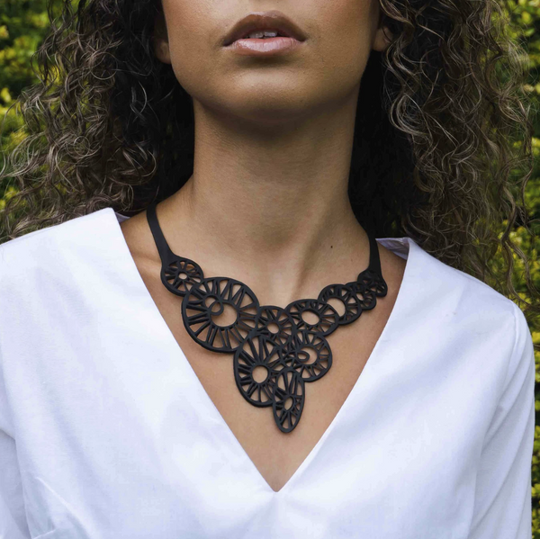 Stellar Astronomy Geometric Rubber Necklace by Paguro