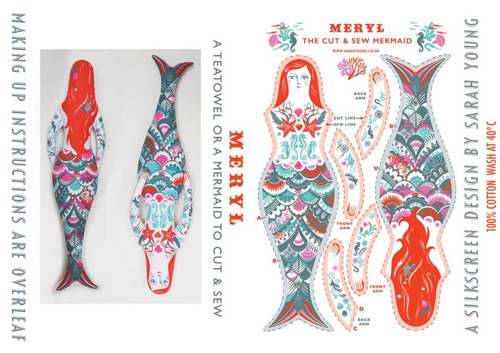 Meryl The Mermaid Tea Towel / Cloth Kit