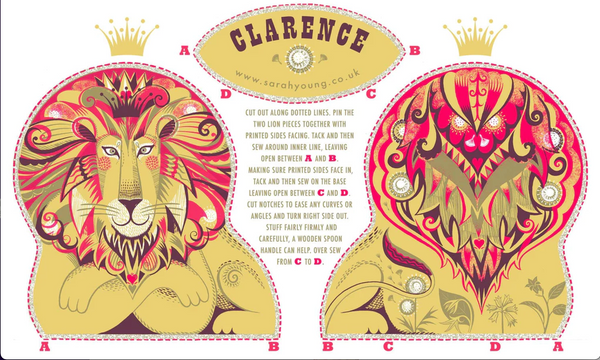 Clarence The Lion Tea Towel / Cloth Kit