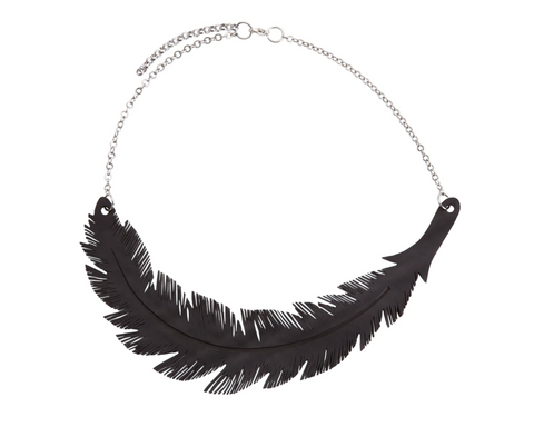 Angel Inner Tube Feather Necklace by Paguro