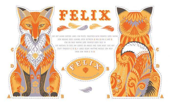 Felix the Fox Tea Towel / Cloth Kit